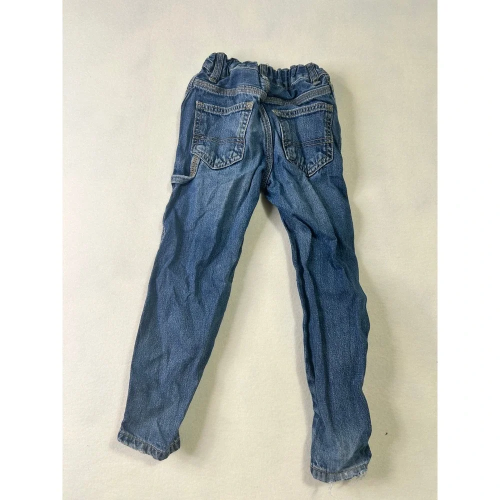 OshKosh Bgosh‎ Boys Blue Carpenter Jeans Size 4T Medium Wash Denim Elastic Waist